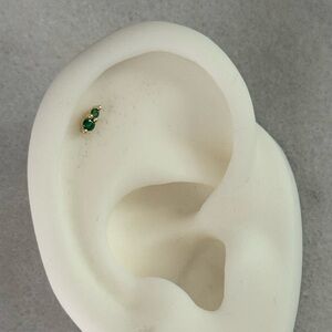 Gold Green Crystal Mini Micro Cartilage Earring 

Brand New